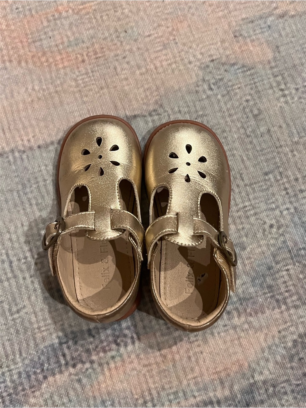 Metallic Gold Kids Mary Jane Shoes